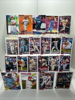 Kyle Schwarber Phillies lot of 21 w/ Harper/Sanchez/Brandon Marsh + rookies
